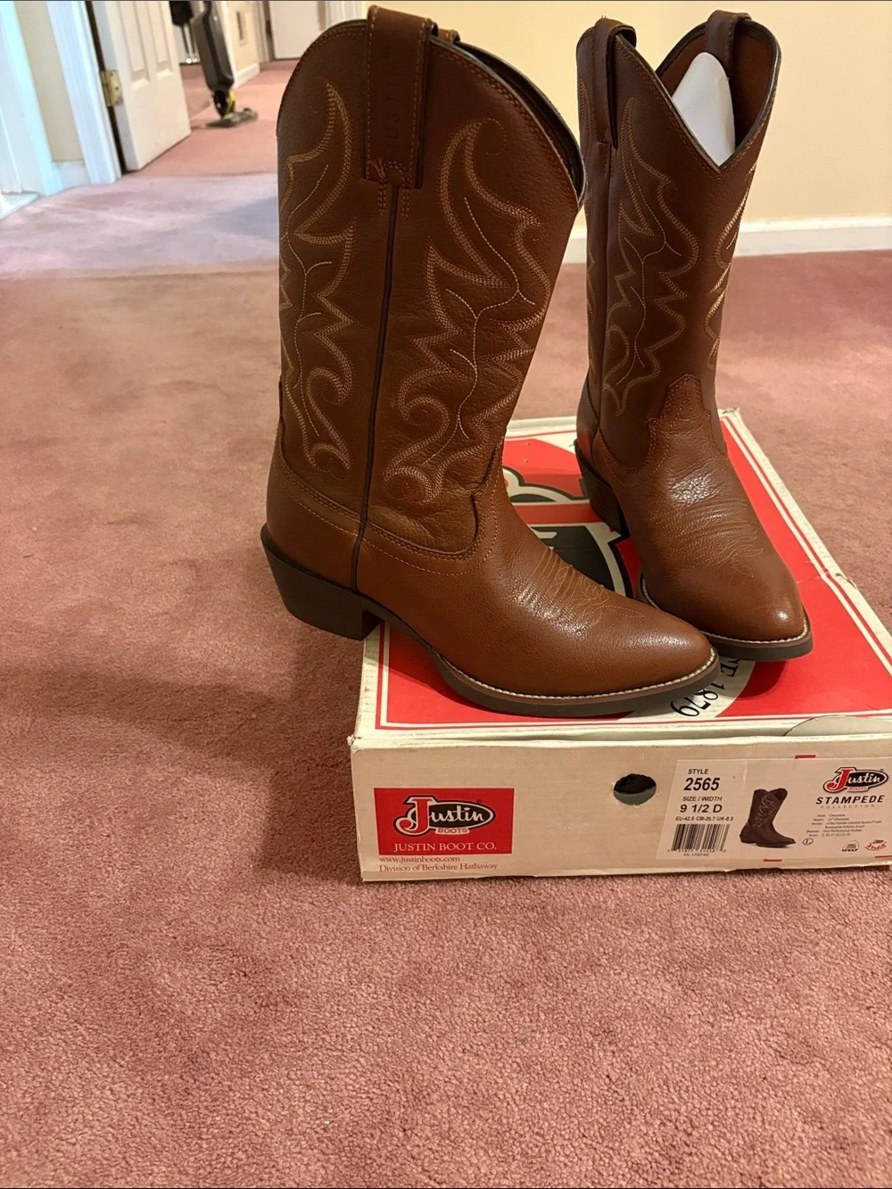 Justin Boots Brown Leather Western Cowboy Boots